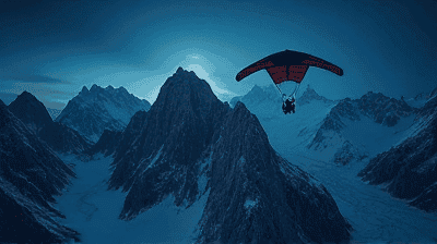 Night Wingsuit Flying: Navigating Mountain Passes in Complete Darkness